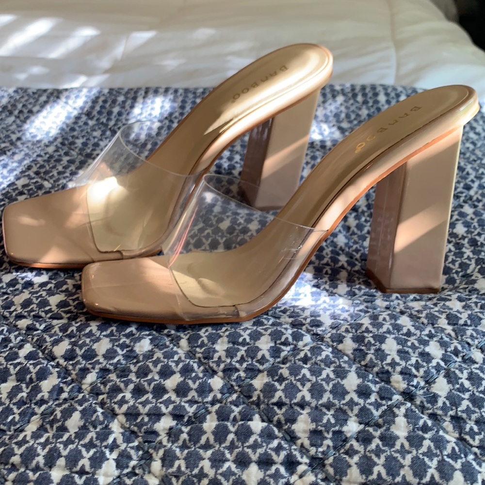 Clear strap heel